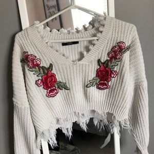 Knitted crop sweater